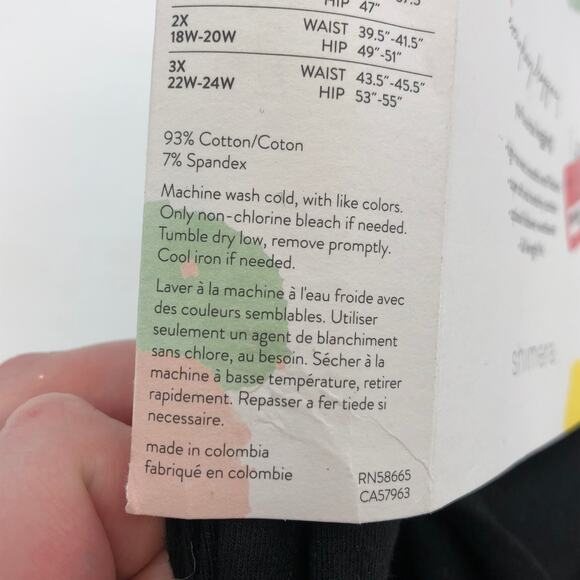 Shimera LOT of 2 Pair Everyday High Rise Elastic Waist Leggings Black XS NEW - Picture 7 of 7